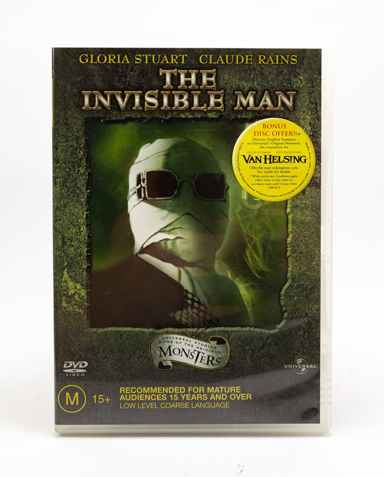 The Invisible Man DVD Gloria Stuart Claude Rains Vintage Horror Like New The Invisible Man DVD Gloria Stuart Claude Rains Vintage Horror Like New