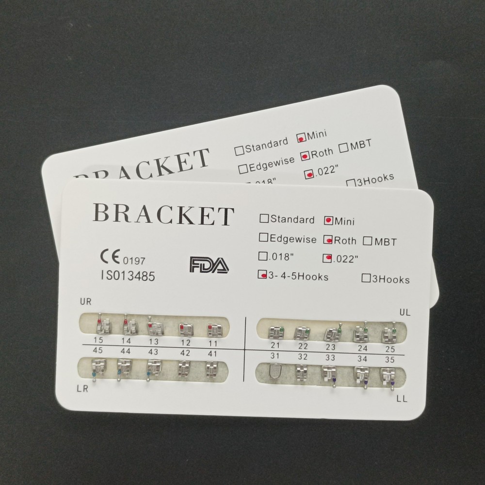 100 Sets Dental Orthodontic Metal Brackets MIM Monoblock Mini Roth 022 345 hooks 100 Sets Dental Orthodontic Metal Brackets MIM Monoblock Mini Roth 022 345 hooks