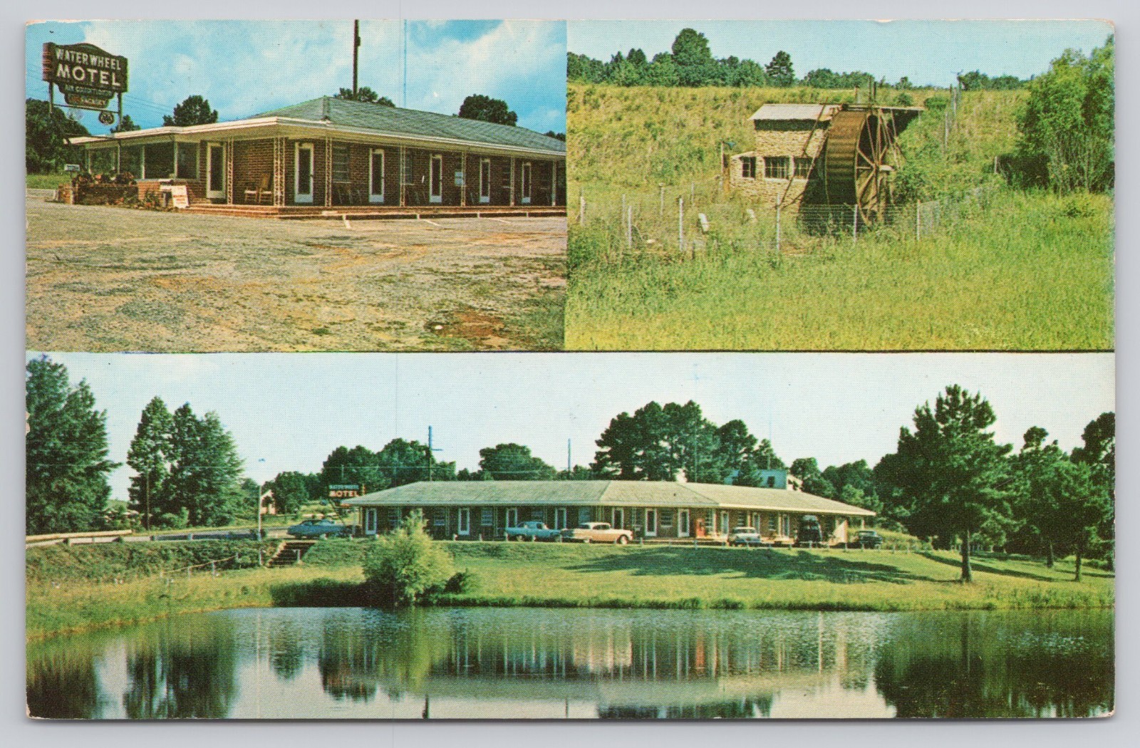 Cuthbert GA Georgia Water Wheel Motel Classic Cars Vintage 1962 Postcard