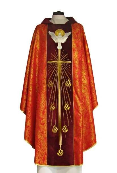 Embroidered Chasuble With Holy Spirit - Velvet (6)