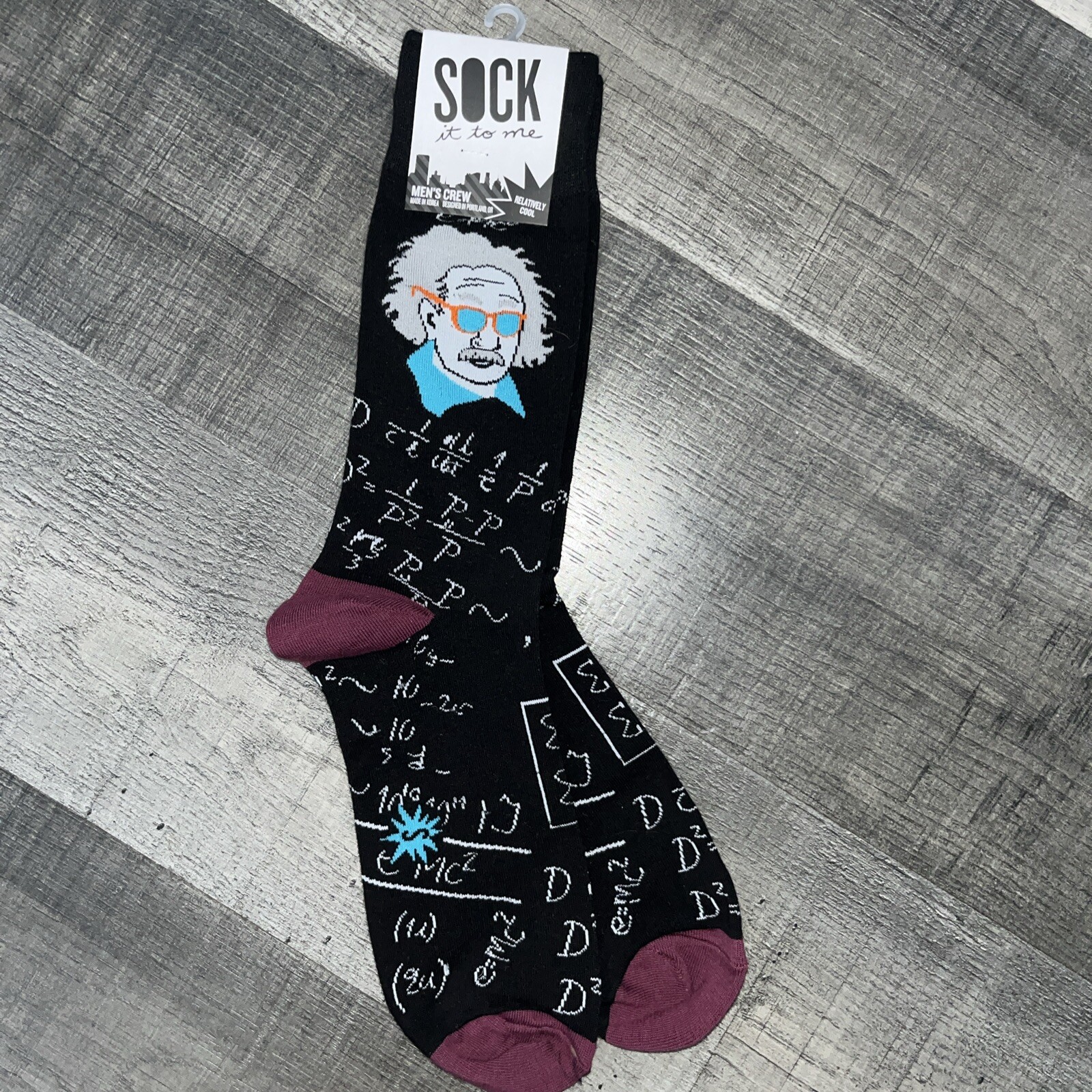 SOCK IT TO ME ALBERT EINSTEIN CREW LENGTH NOVELTY SOCKS RELATIVELY COOL