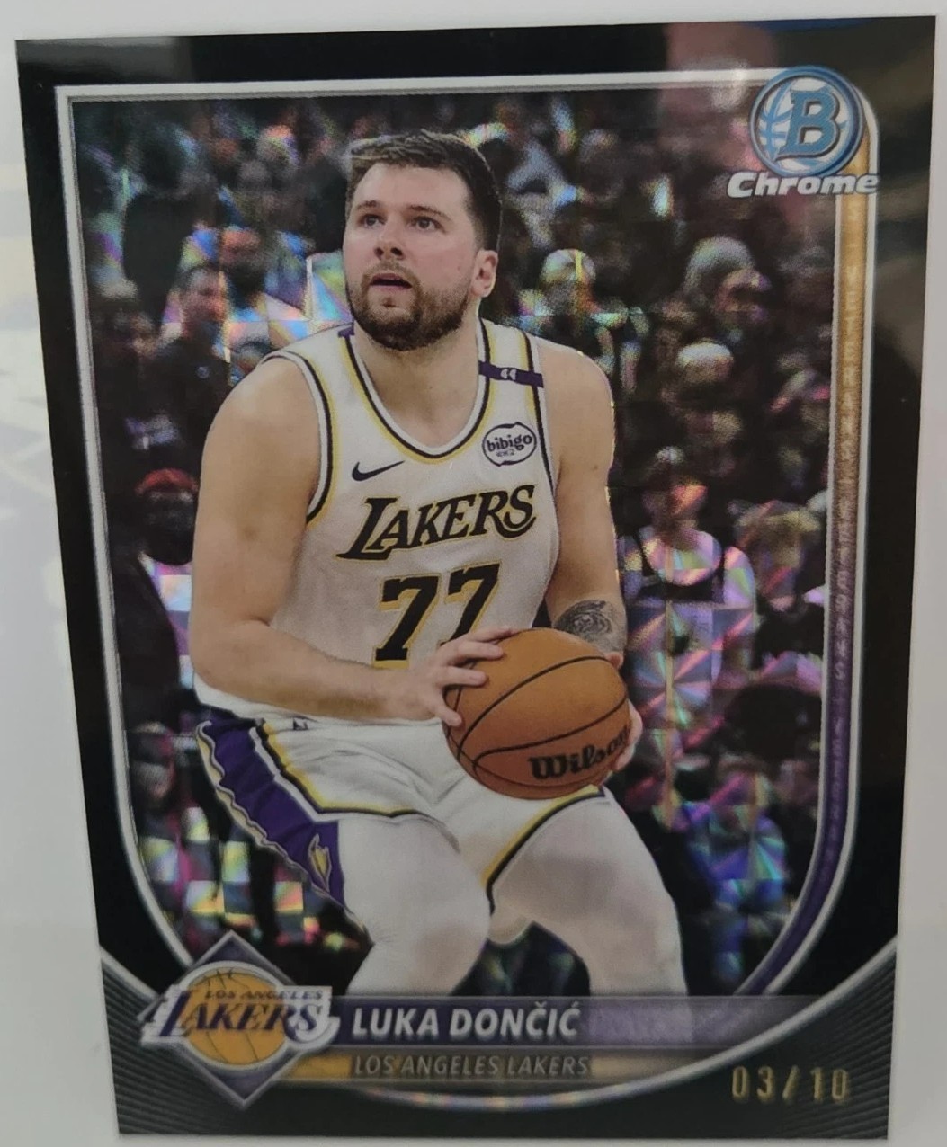 2025 Topps Bowman Chrome LUKA DONCIC #BCV-123 Geometric BLACK Refractor /10