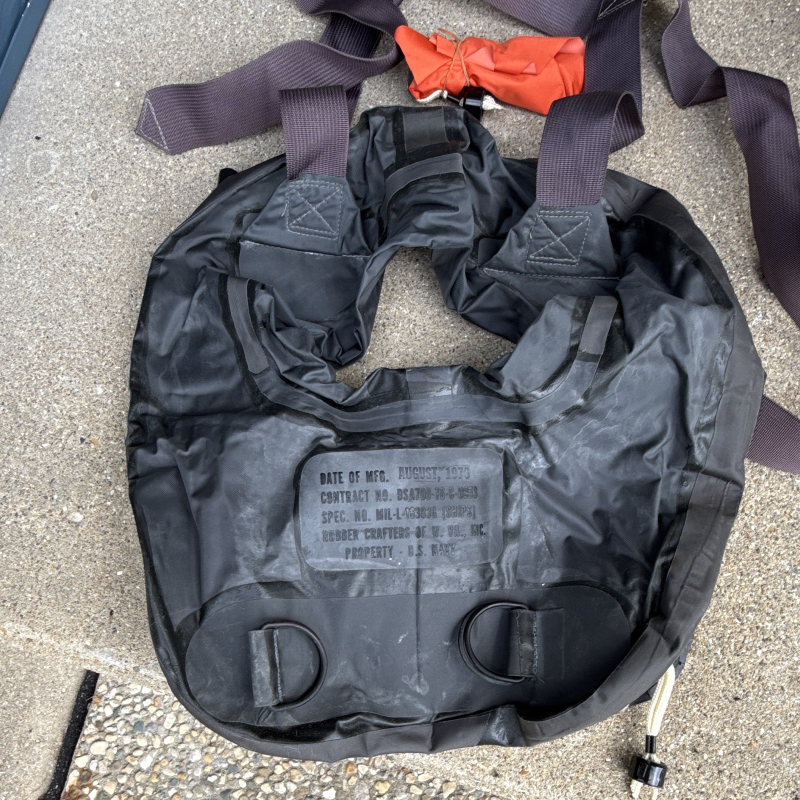 Vintage 1976 U.S. Navy UDT Inflatable Life Preserver – Military Diving Equipment