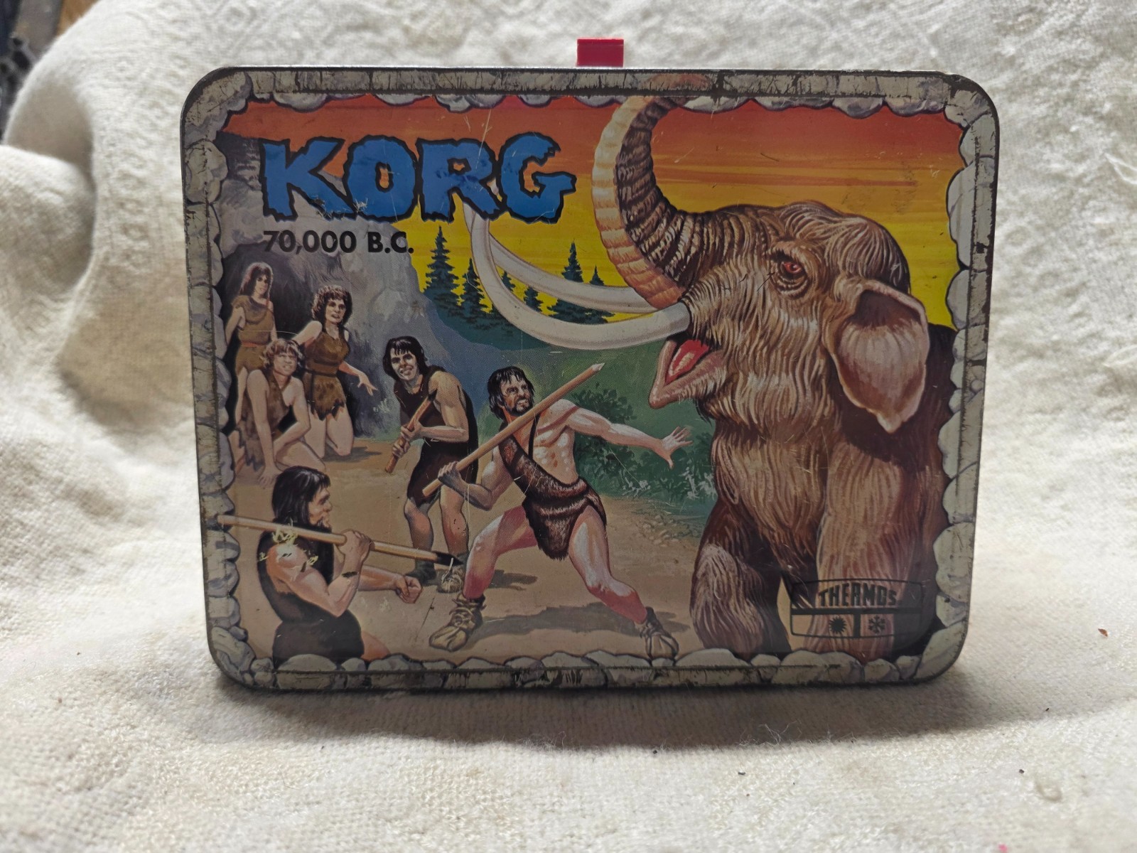 Vintage 1975 Korg 70000 BC Metal Lunchbox Hanna Barbera King Seeley No Thermos Vintage 1975 Korg 70000 BC Metal Lunchbox Hanna Barbera King Seeley No Thermos