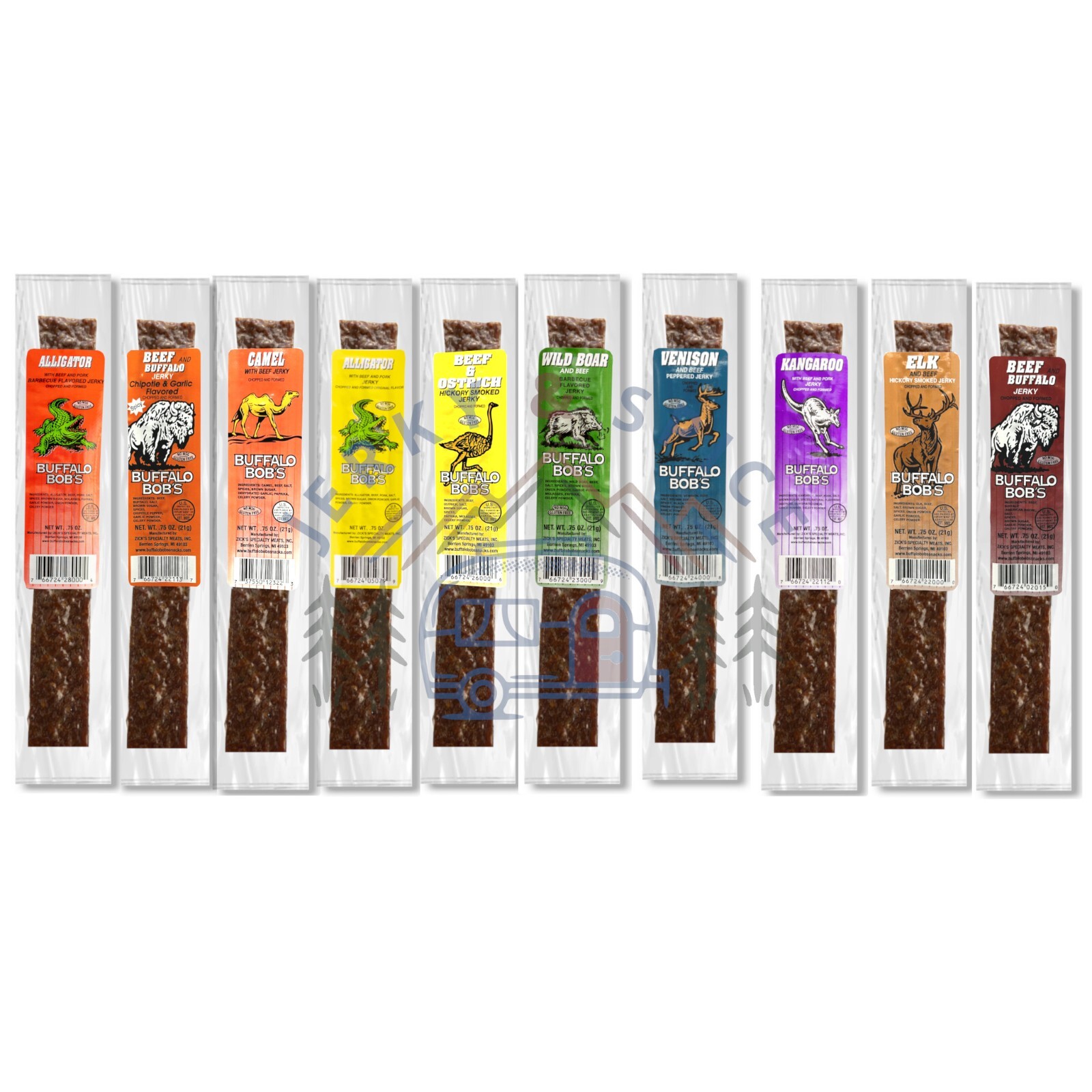 Buffalo Bob's Wild Game Meat Snack - Jerky and Meat Stick Assortments