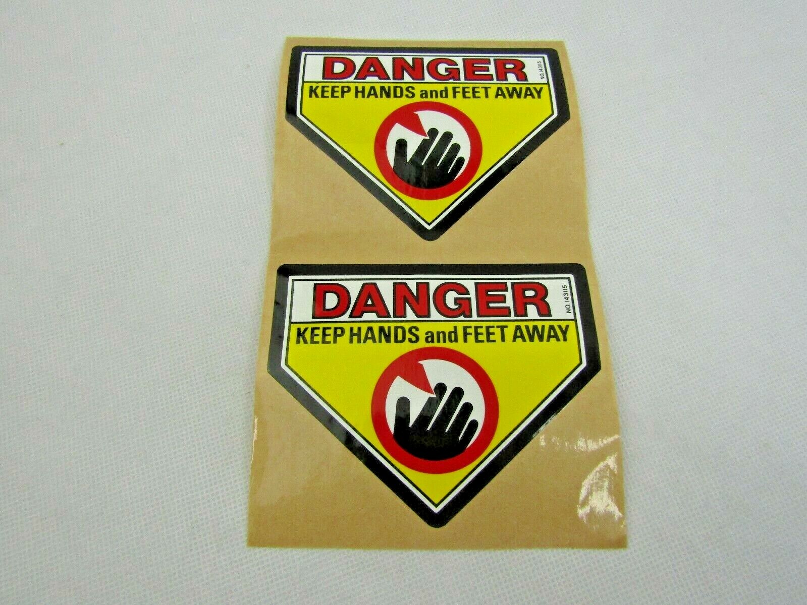 Danger Keep Hands & Feet Away DECAL LOT/2 Danger Keep Hands & Feet Away DECAL LOT/2