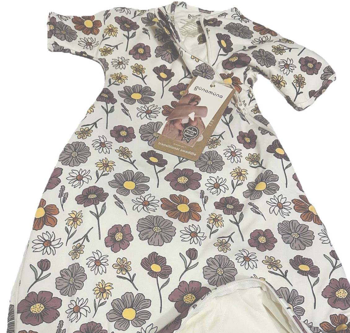 NWT  Gunamuna Tog 1.0 Bamboo  Zippered Baby Sleep Sack 3-6 Months Floral