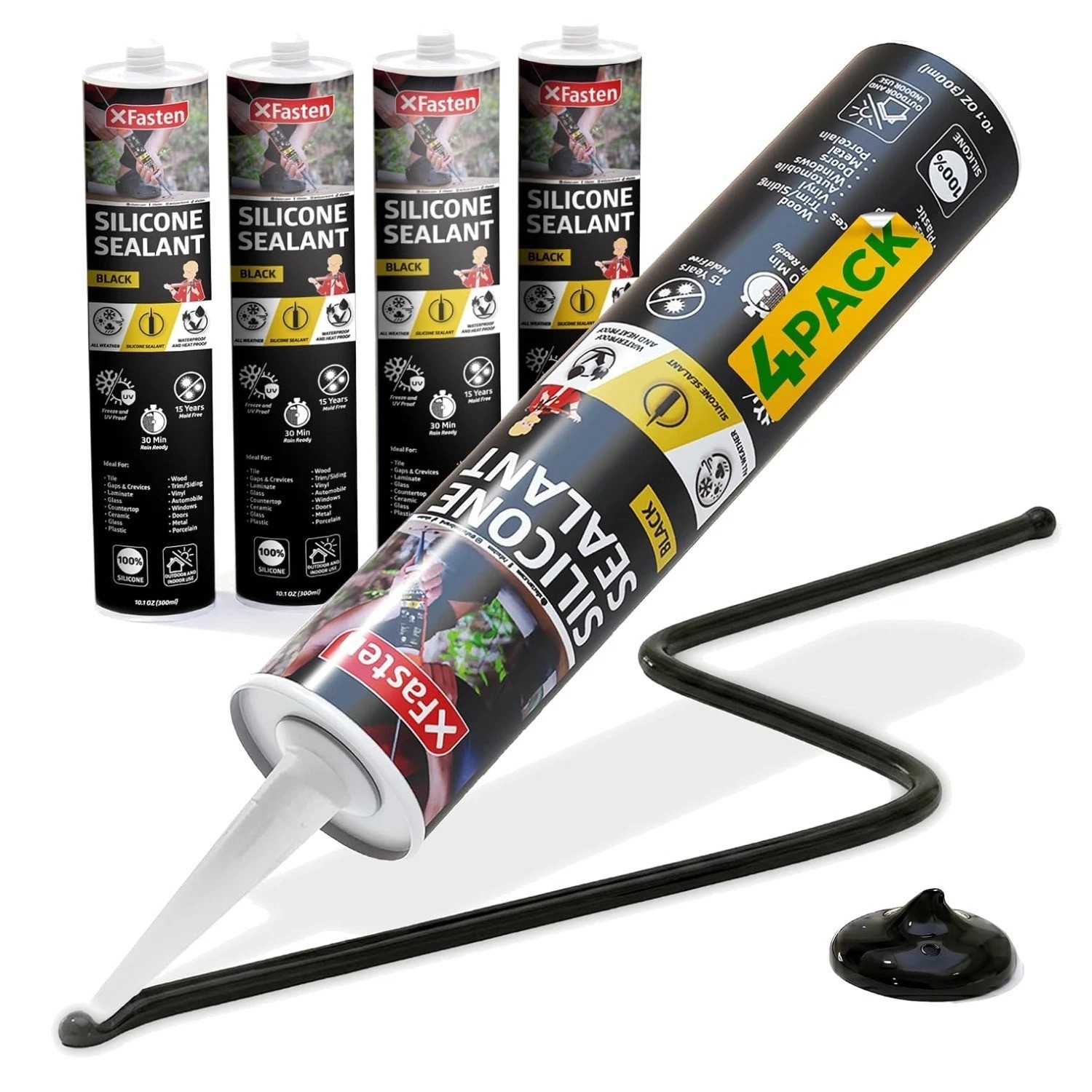 Black Silicone Sealant 4-Pack - 40.4oz Black Silicone Sealant 4-Pack - 40.4oz