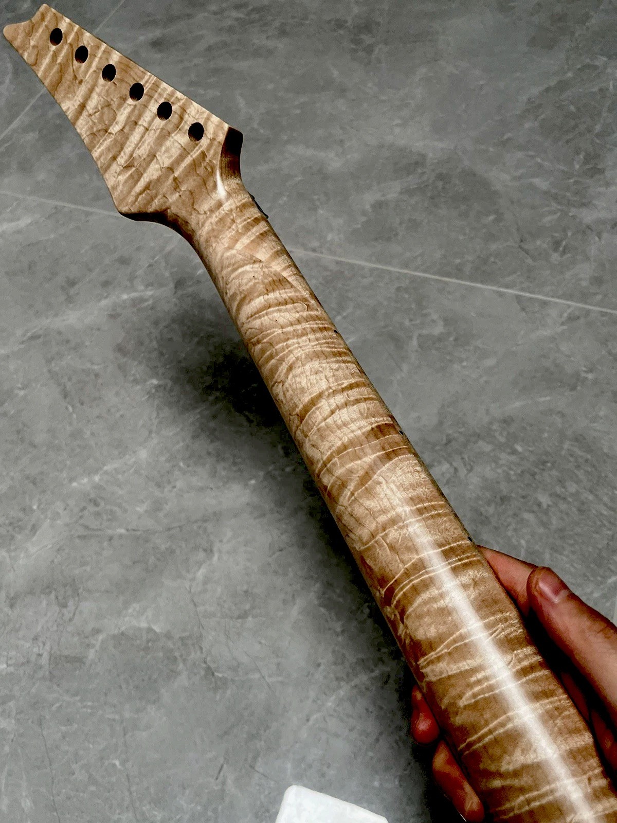 AAAAA Stainless 24fret Ibanez satin DIY Natural flame maple Electric guitar neck