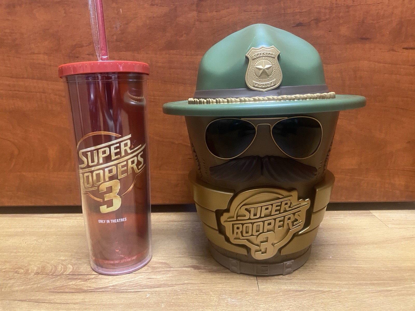 Super Troopers 3 Movie 2026 Trooper Popcorn Bucket & Cola Cup COMBO - SHIPS NOW Super Troopers 3 Movie 2026 Trooper Popcorn Bucket & Cola Cup COMBO - SHIPS NOW
