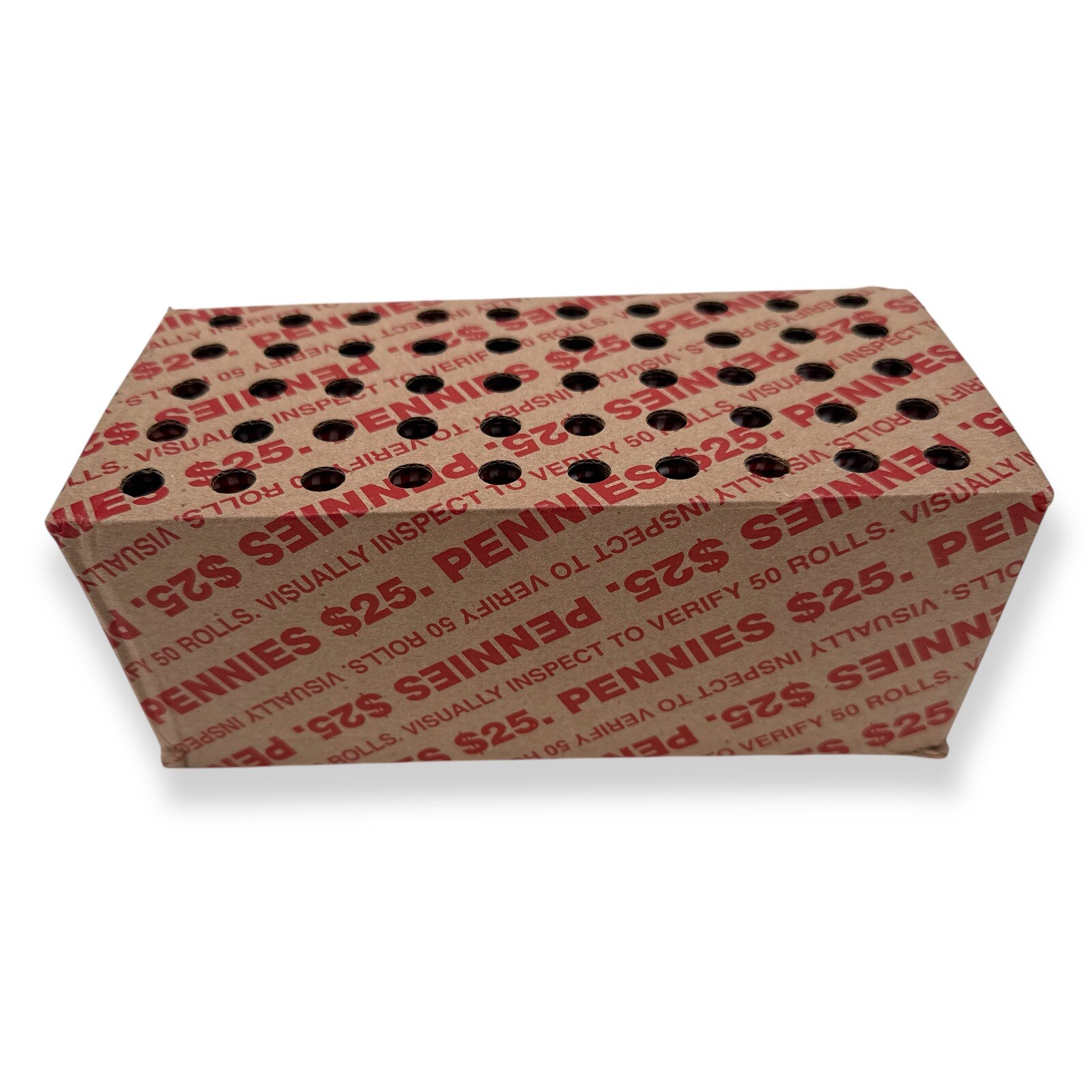 Sealed $25 Bank Box of 2,500 Pennies – Unsearched Find Wheats, Errors, Copper