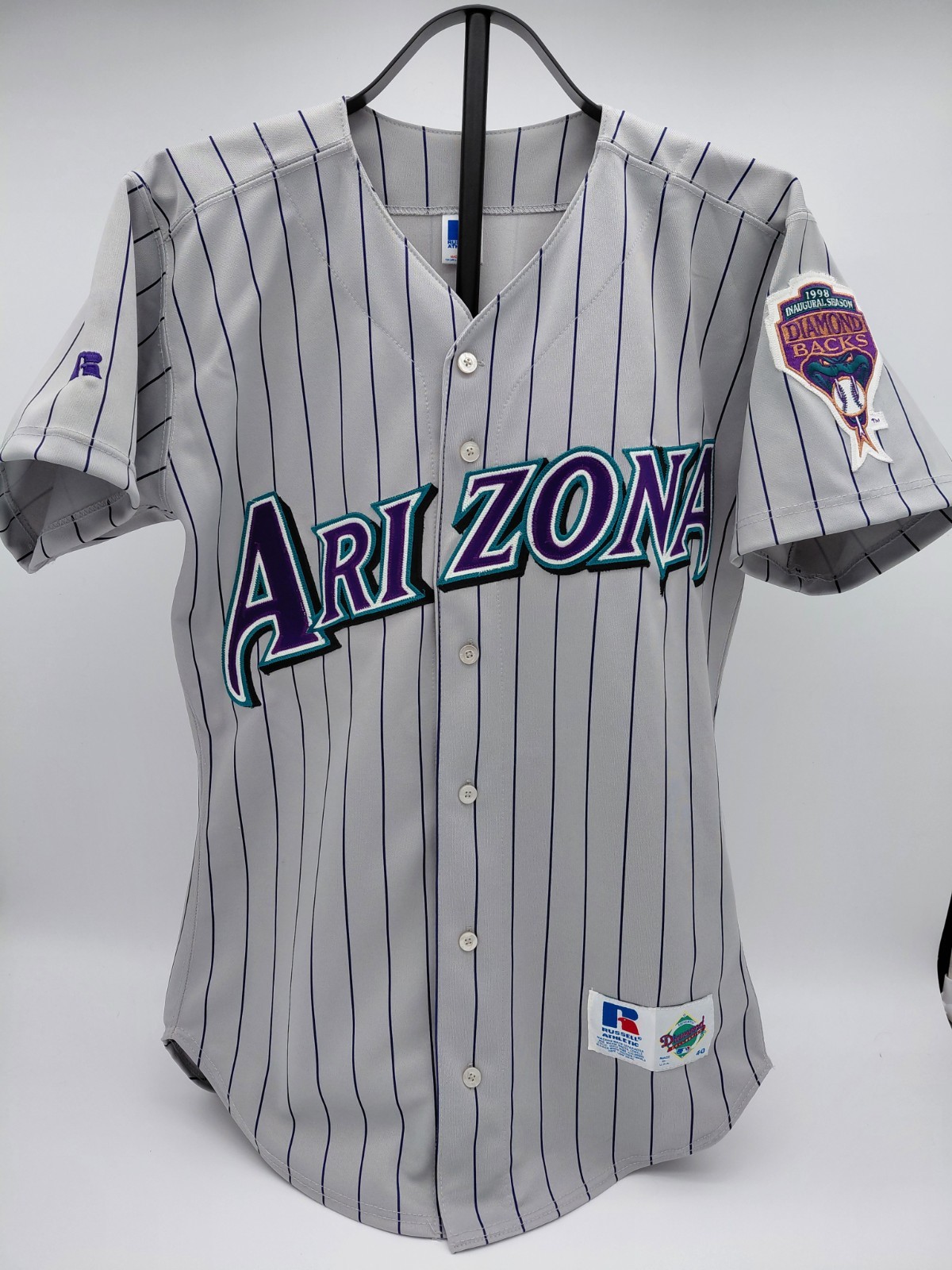 VTG 1998 Arizona Diamondbacks Inaugural Season Jersey Auth Russell 40 Blank Med