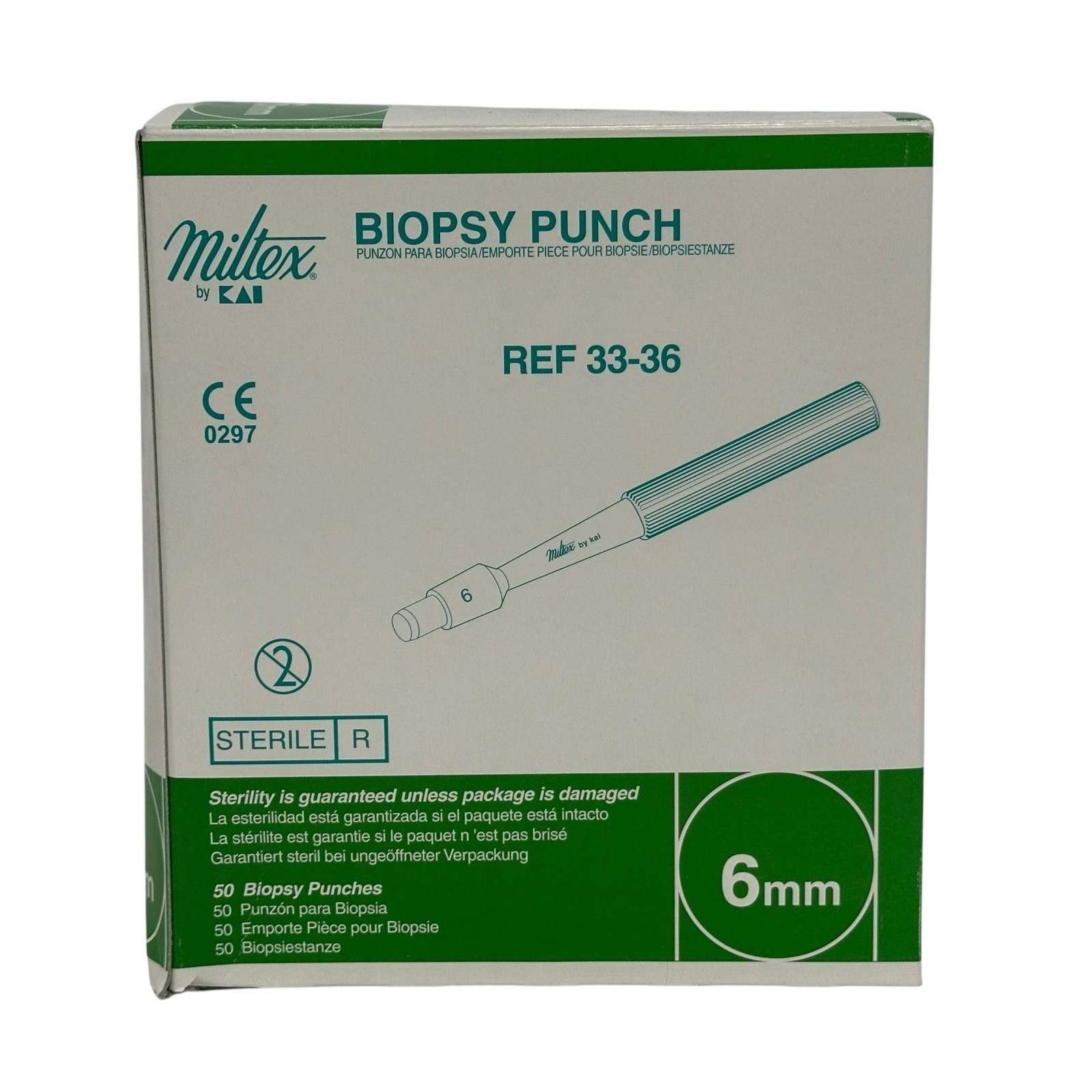 MILTEX Sterile 6mm Dermal Biopsy Punches REF 33-36 BOX of 48 Pieces MILTEX Sterile 6mm Dermal Biopsy Punches REF 33-36 BOX of 48 Pieces