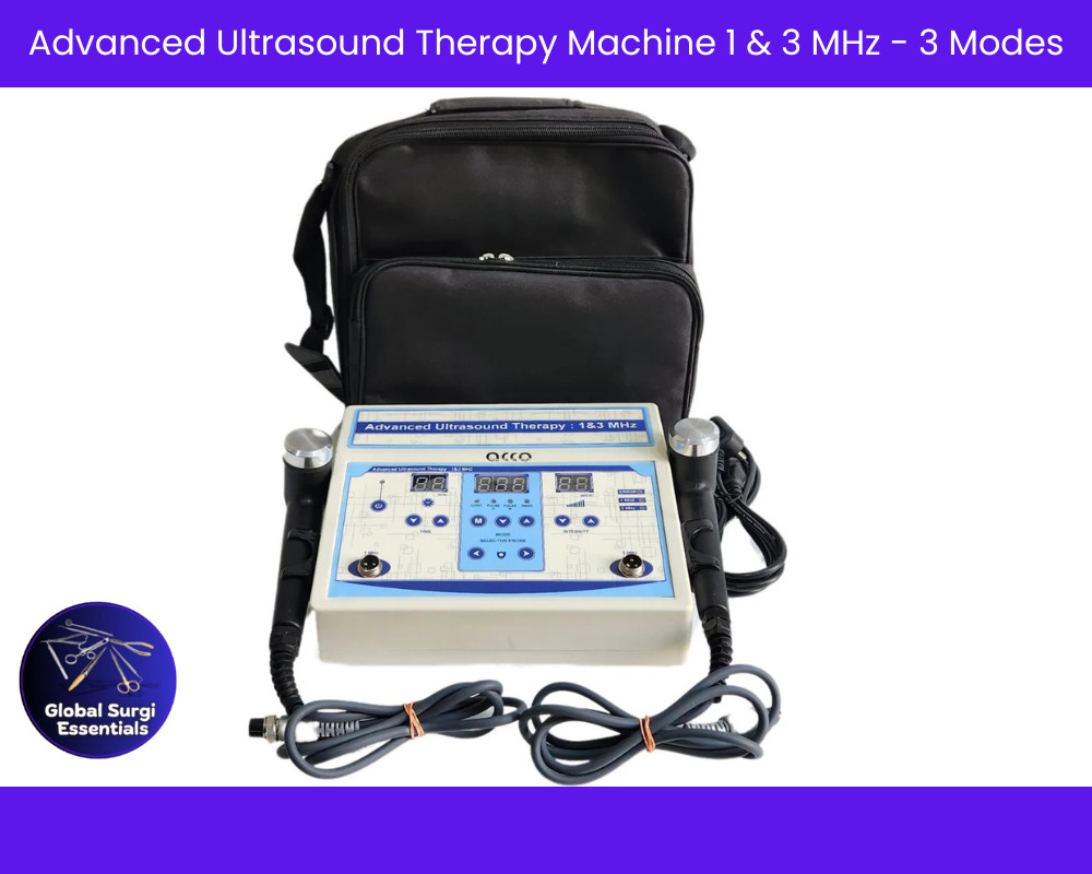 Advanced Ultrasound Therapy Machine 1 & 3 MHz - 3 Modes, With Carry Bag Advanced Ultrasound Therapy Machine 1 & 3 MHz - 3 Modes, With Carry Bag