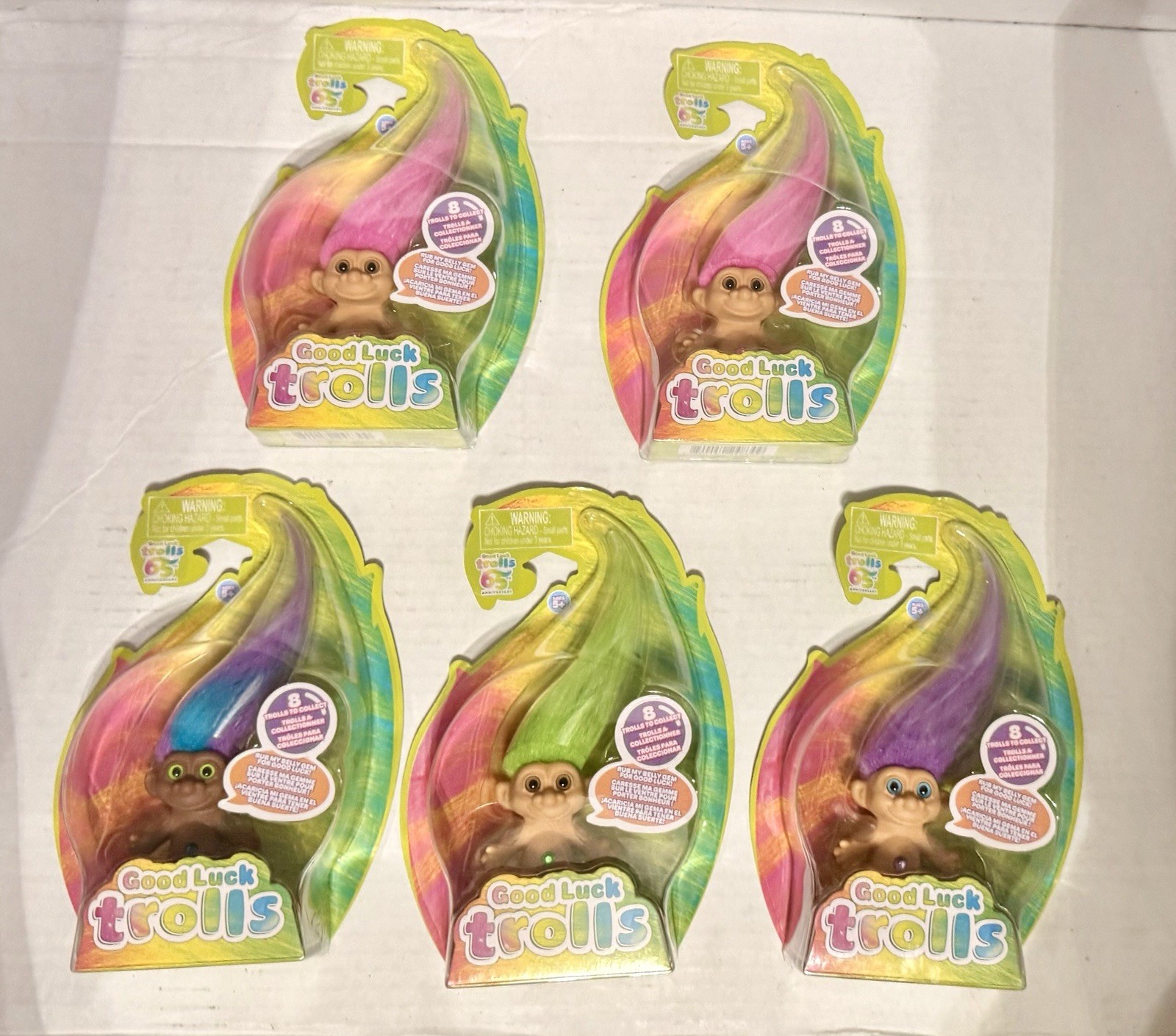 Good Luck Trolls 65th Anniversary – Lot of 5 Lucky Trolls Collection