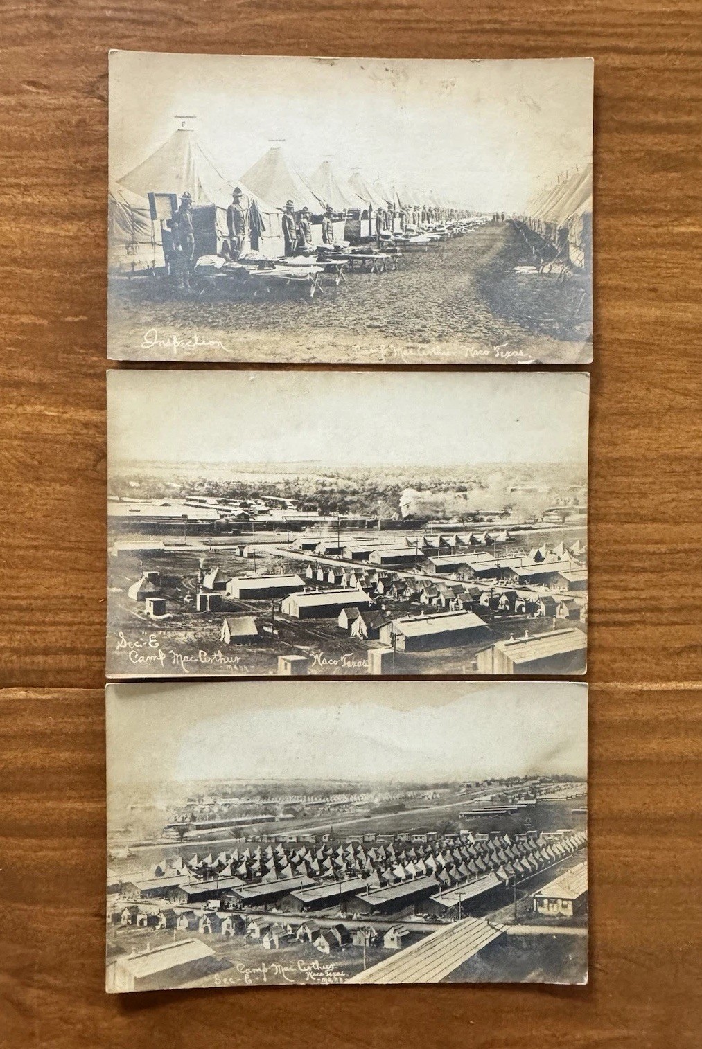 WWI Camp MacArthur Waco Texas RPPC Lot 3 Real Photo Postcards KRUXO