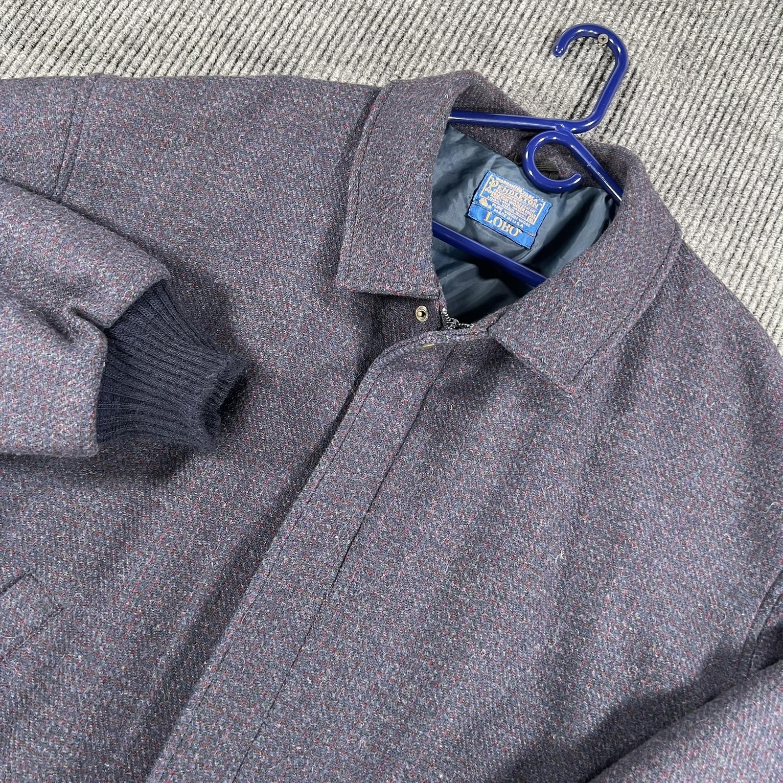 Vintage Pendleton Jacket Mens XL Blue Wool Lobo Bomber Thinsulate Lined USA