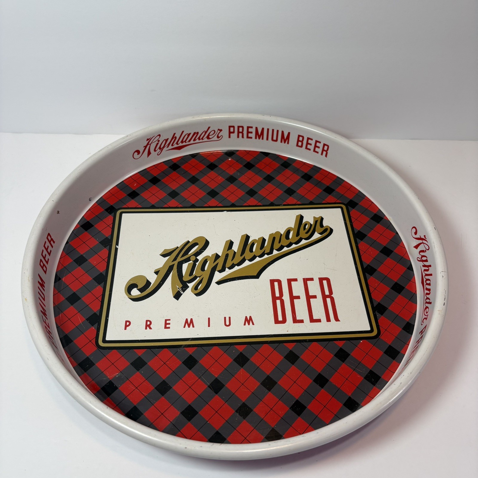 Vintage 1955 Highlander Premium Beer Tray Missoula Montana 13” Advertising