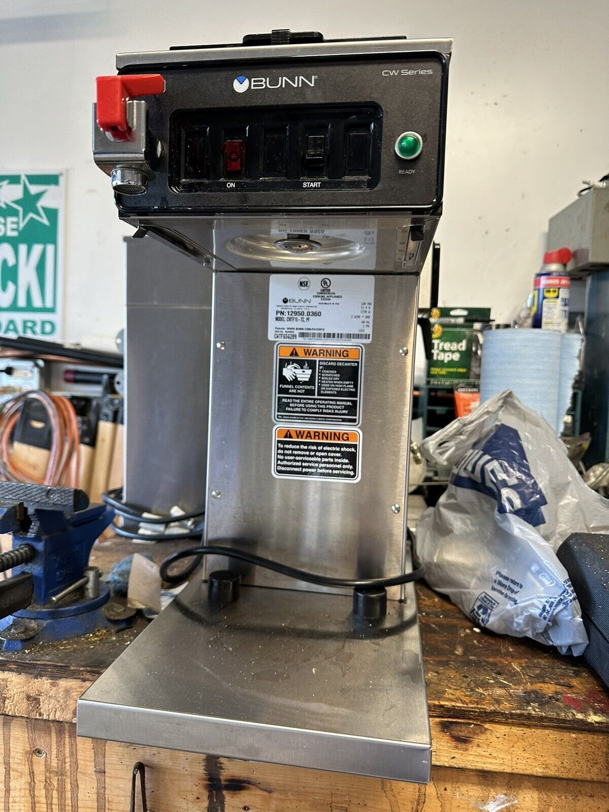 Bunn CWTF15-TC Medium Volume SS Thermal Coffee Maker Automatic w/Faucet