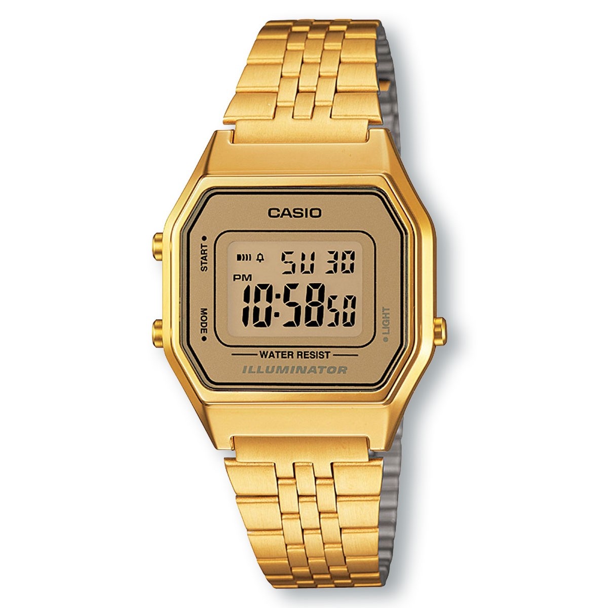 CASIO Vintage LA680WGA-9D Illuminator Digital Watch, Gold