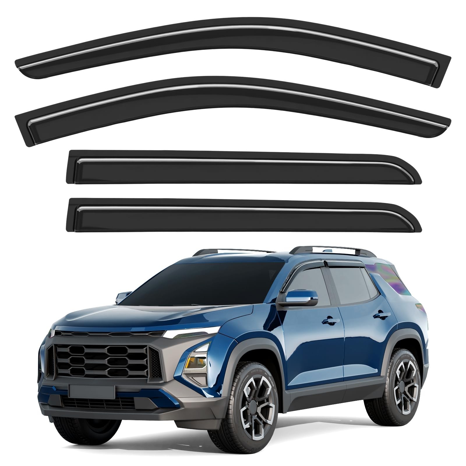 Extra-Thick Window Rain Guards Fit for Chevrolet (Chevy) Equinox 2025 2026 Ta...