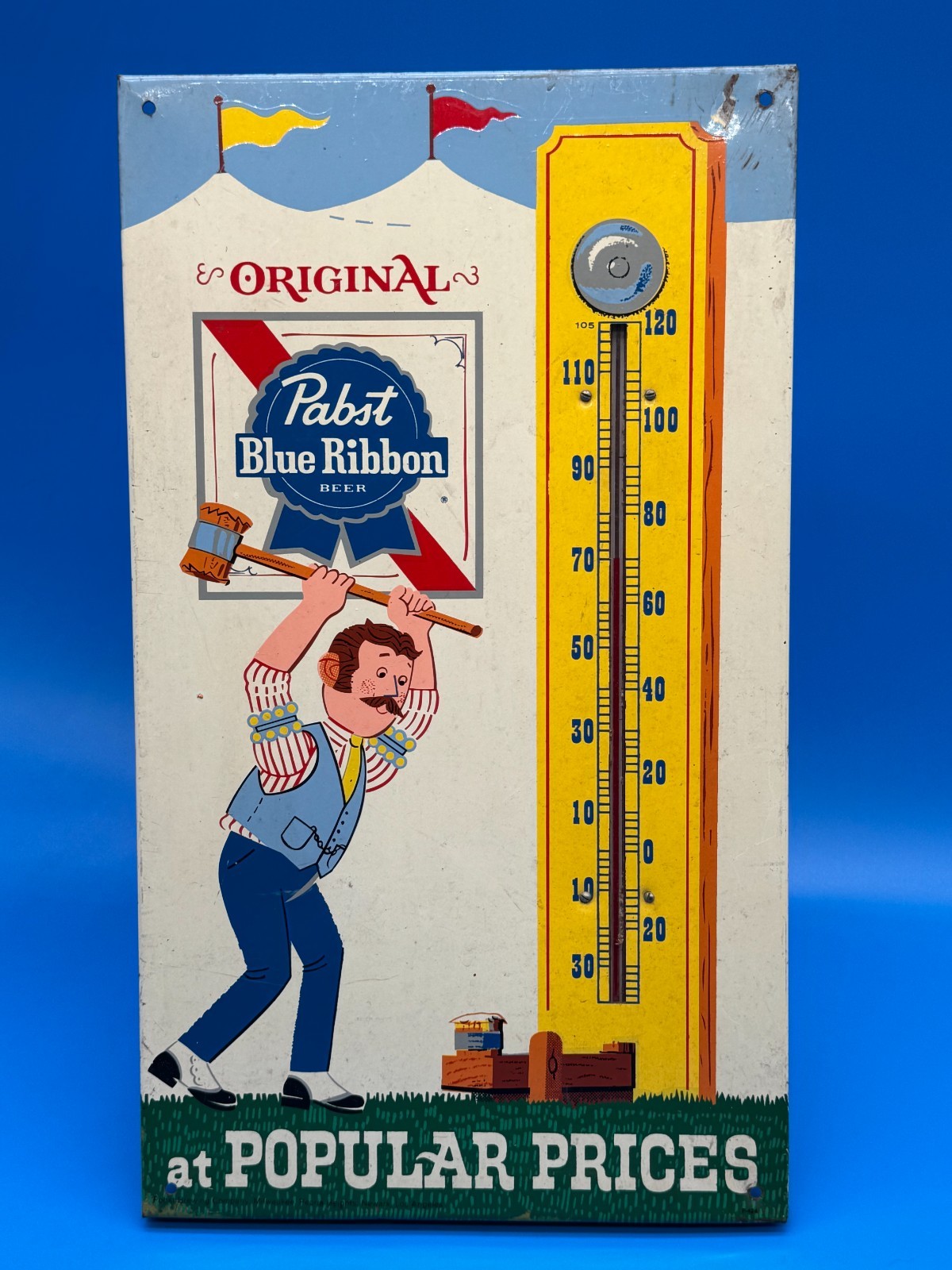 Pabst Blue Ribbon Beer thermometer Vintage Scarce Working Thermometer Pabst Blue Ribbon Beer thermometer Vintage Scarce Working Thermometer