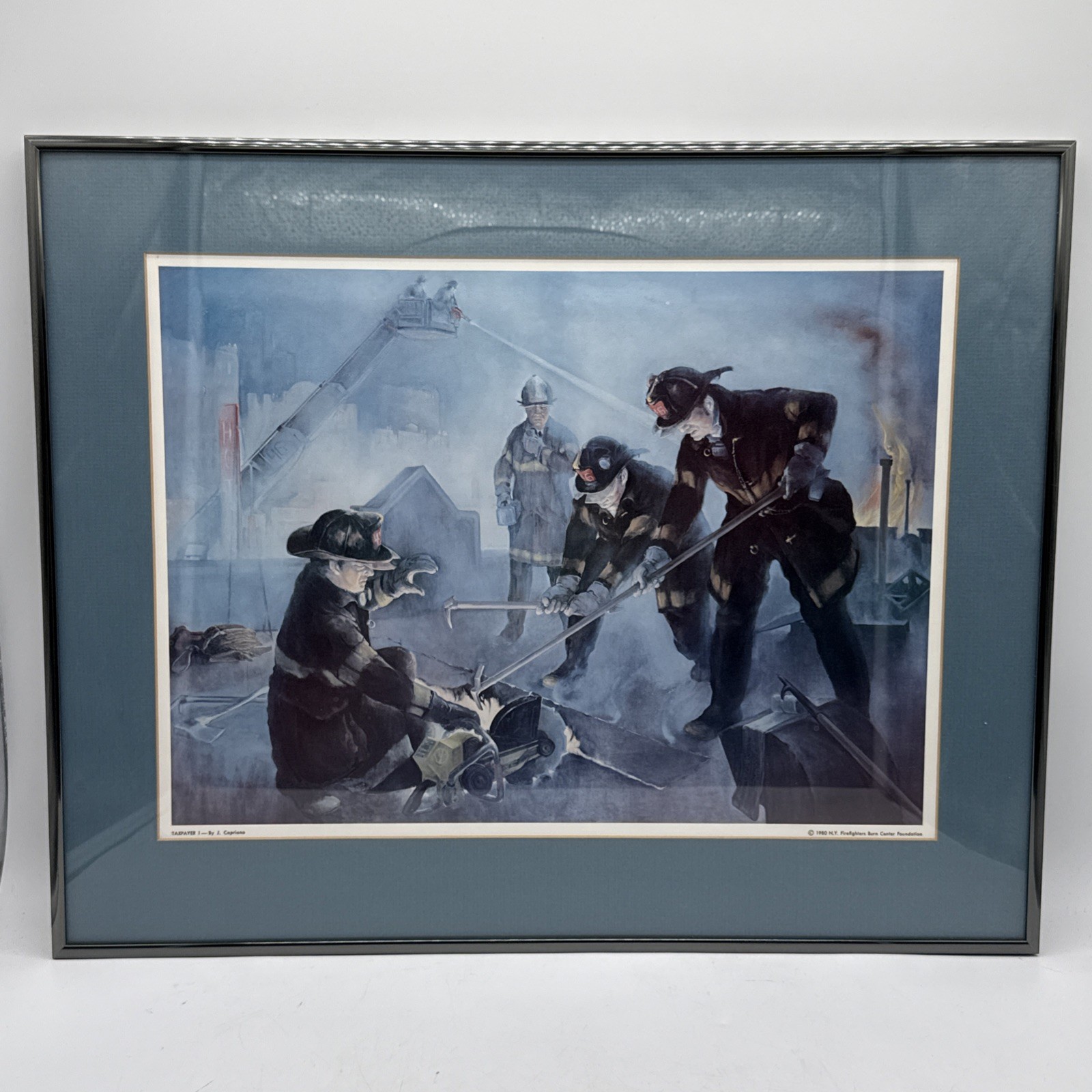 Vintage J Capriano Taxpayer I 1980 Firefighters Our Heroes The Brave Print Frame Vintage J Capriano Taxpayer I 1980 Firefighters Our Heroes The Brave Print Frame