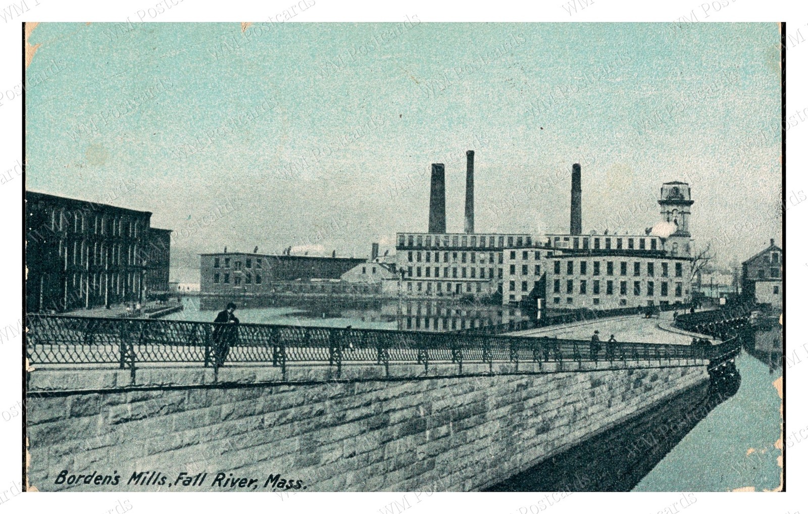 Fall River Massachusetts 1900s Borden's Mills Textile Mill Standard Postcard