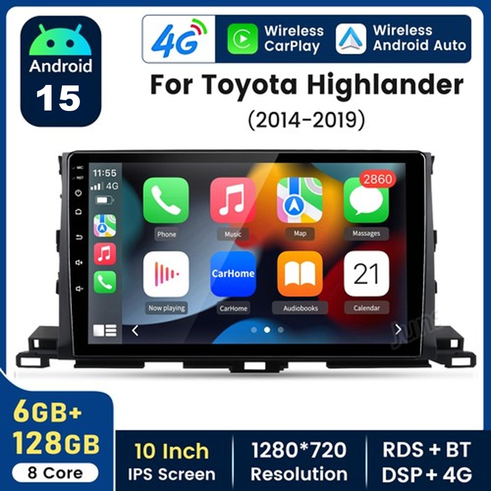 Fits Toyota Highlander 2014-19 Radio 128GB 8Core Car Stereo GPS CarPlay Android1