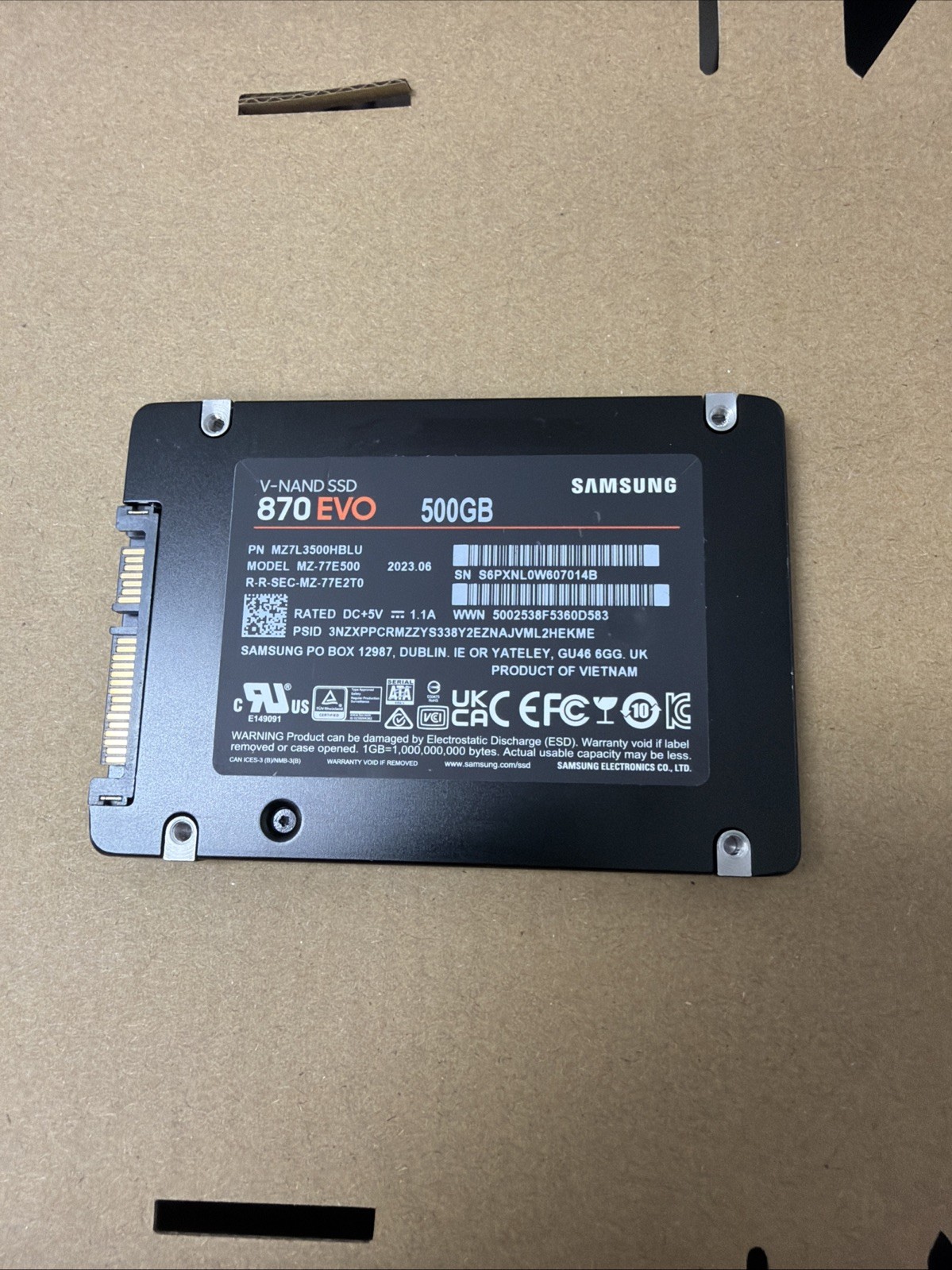 Samsung 870 EVO 500GB 2.5 Samsung 870 EVO 500GB 2.5