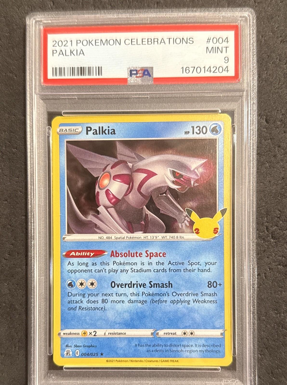 Palkia 004/025 Celebrations Holo PSA 9 Palkia 004/025 Celebrations Holo PSA 9