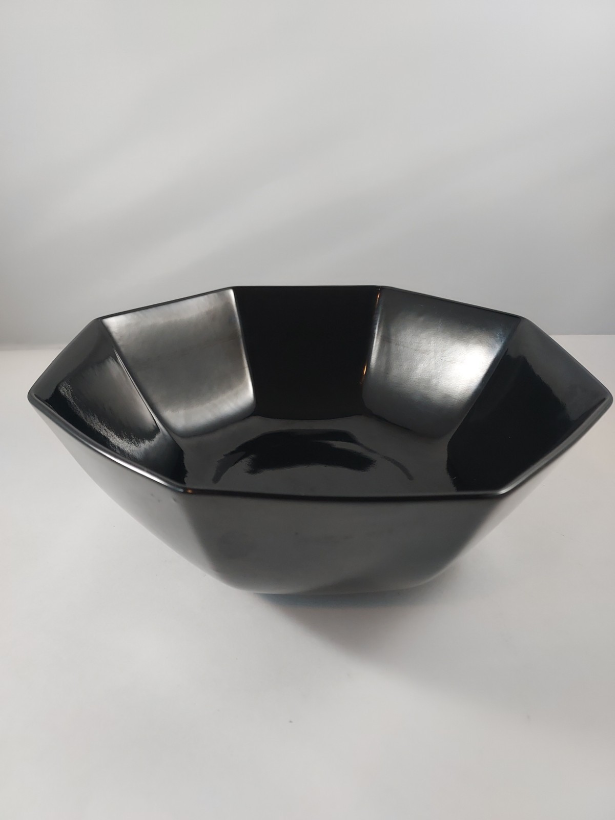 Vtg 1978 Fitz & Floyd Glossy Black Octagonal Serving Bowl 9.25\ Vtg 1978 Fitz & Floyd Glossy Black Octagonal Serving Bowl 9.25\