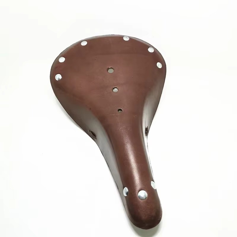 Handmade Cowhide Leather Bike Saddle Retro Bicycle Seat Men Women