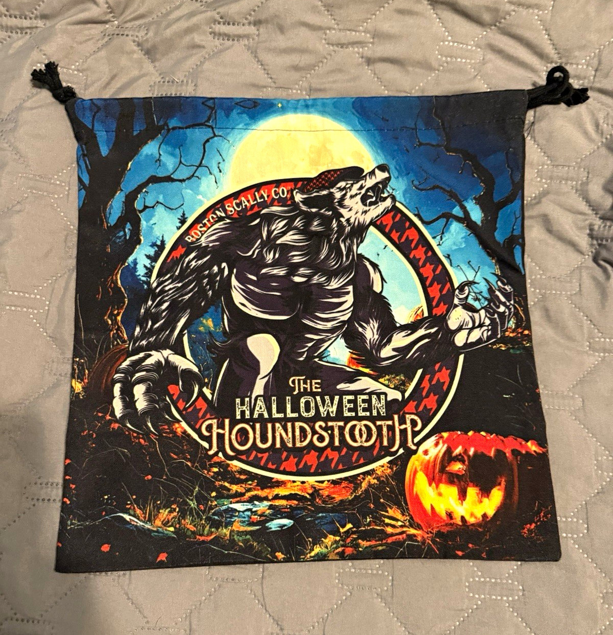 Boston Scally Halloween Houndstooth Werewolf Dust Bag – New, Unused Boston Scally Halloween Houndstooth Werewolf Dust Bag – New, Unused