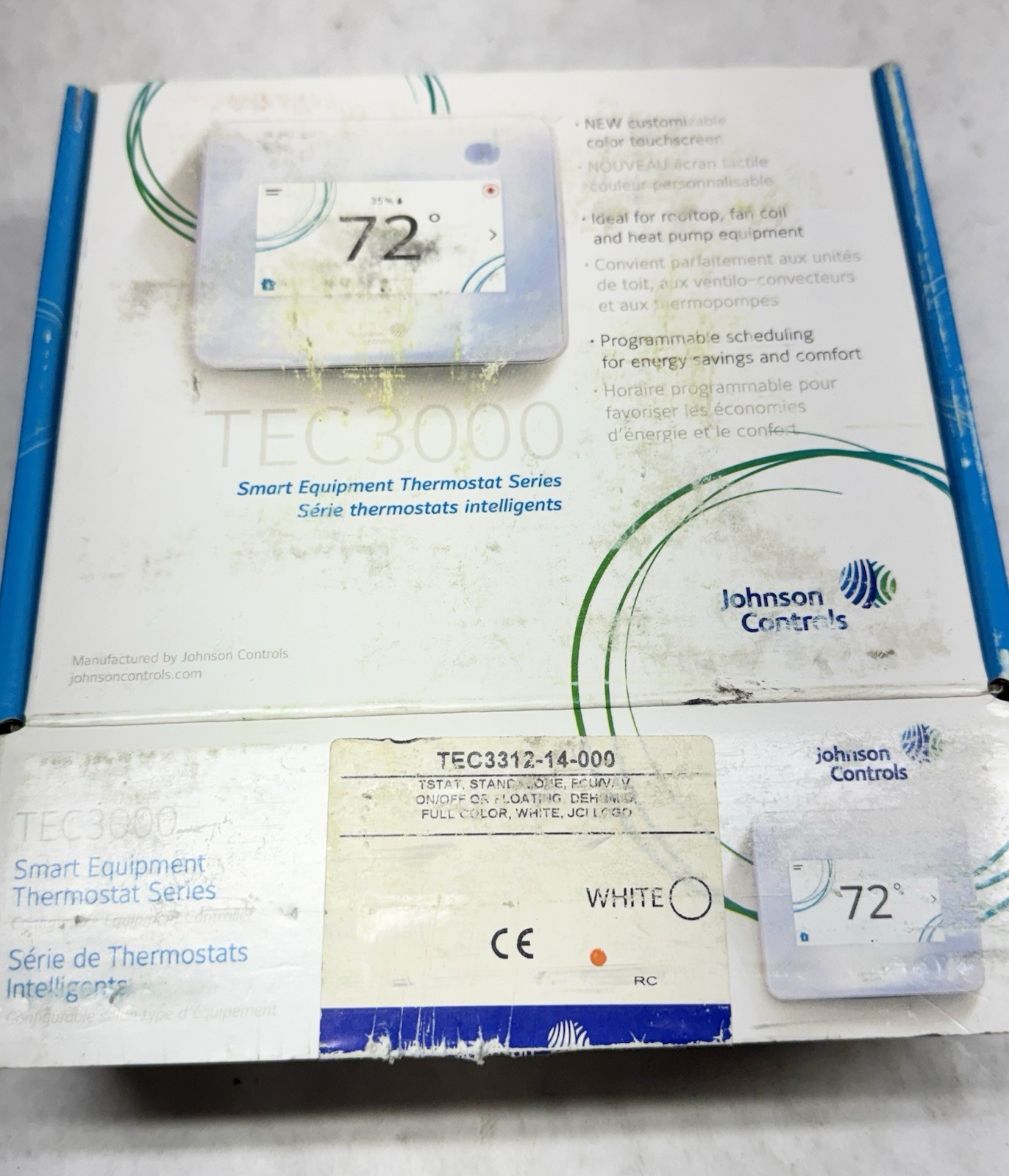 Johnson Controls HVAC Smart Thermostat Controller TEC3000 TEC3312-14-000