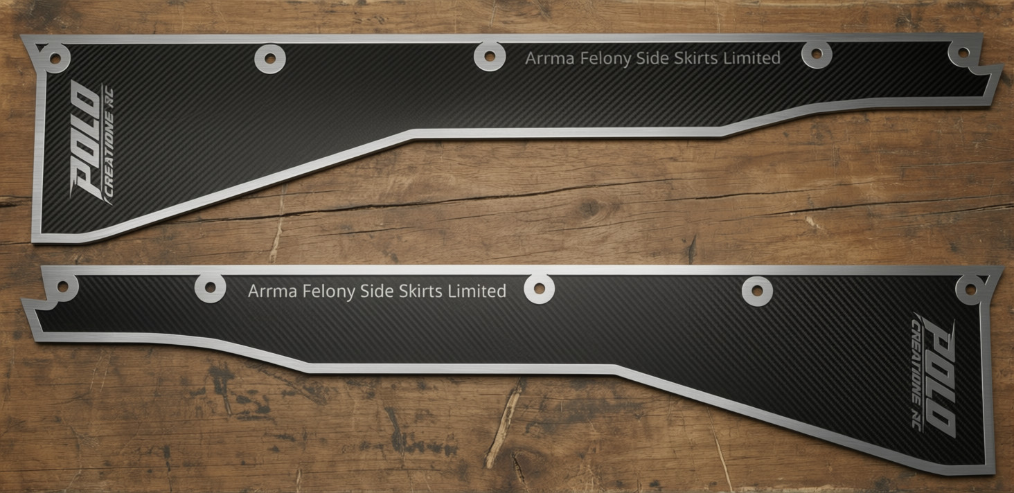 Arrma Felony 6S CNC Carbon Fiber Side Skirts Premium Aero Upgrade
