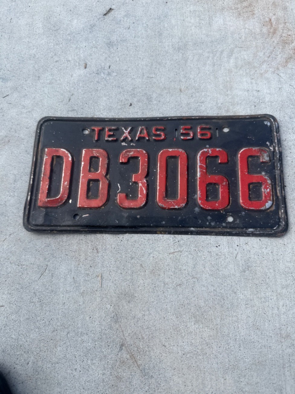 Vintage 1956 Texas License Plate DB3066