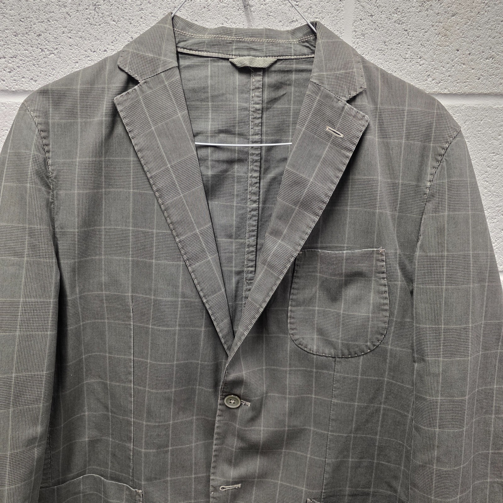 LBM L.B.M.1911 tailored jacket Linen 42 R Blazer single jacket Check Hounstooth