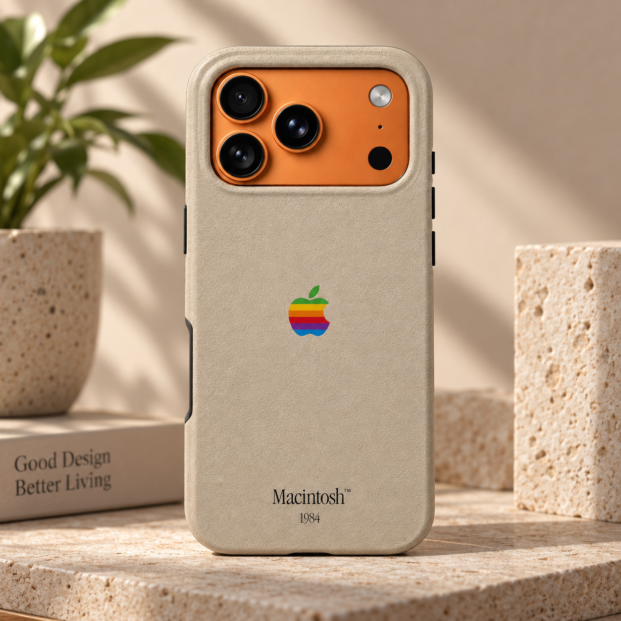 Retro Macintosh 1984 Vintage Rainbow MagSafe Phone Case iPhone 11-18 Shockproof