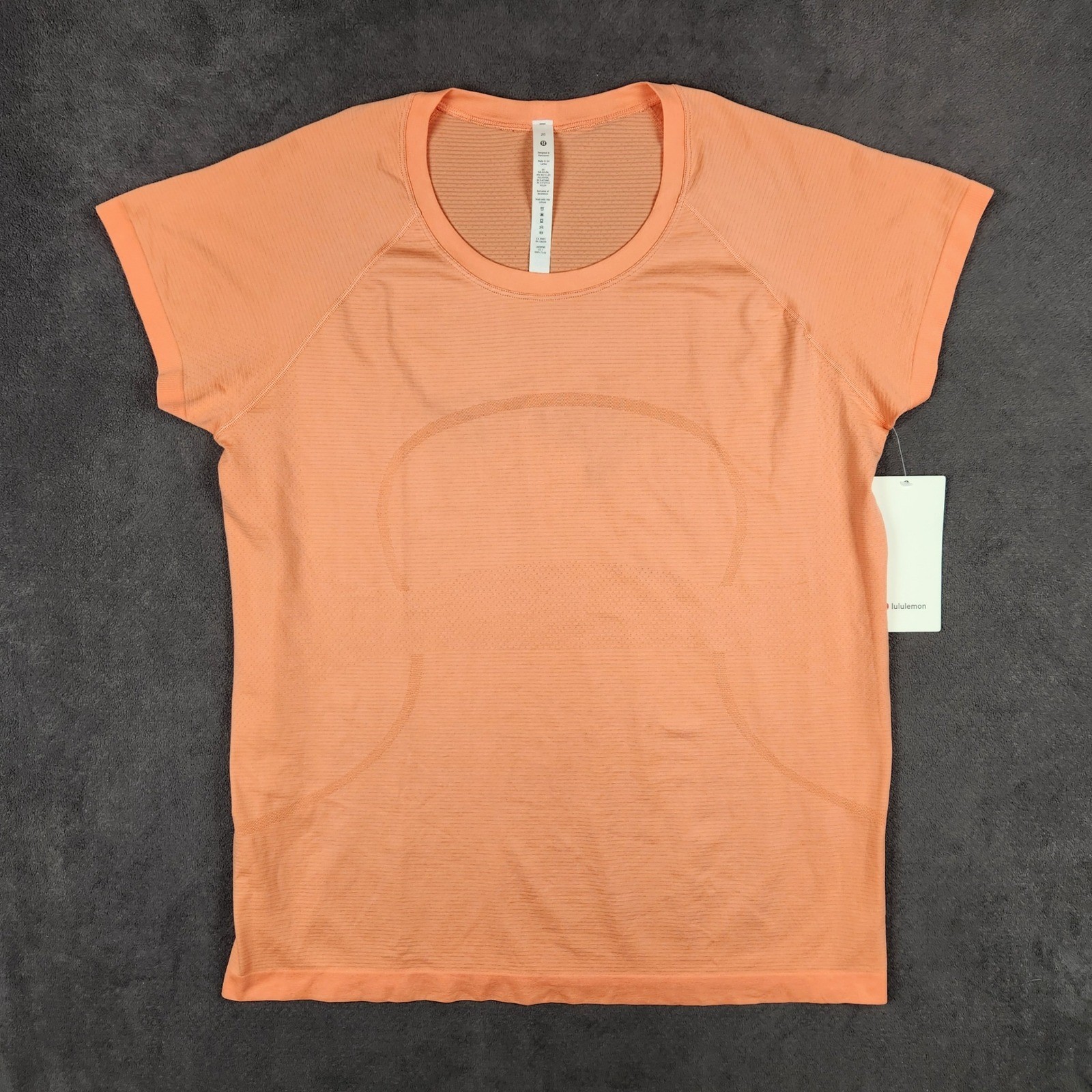 Lululemon Swiftly Tech 2.0 Shirt Womens 20 Sunny Coral Short Sleeve LW3DFMS NEW