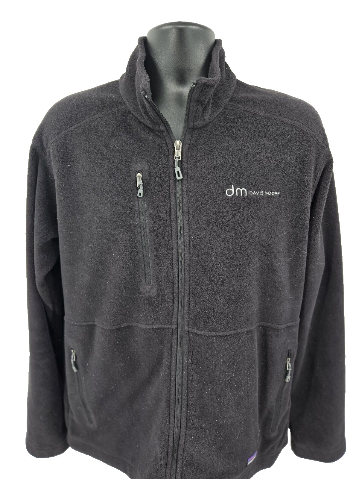 VTG Patagonia Synchilla Mens Jacket Black Medium Full Zip Outdoor Fleece Thermal