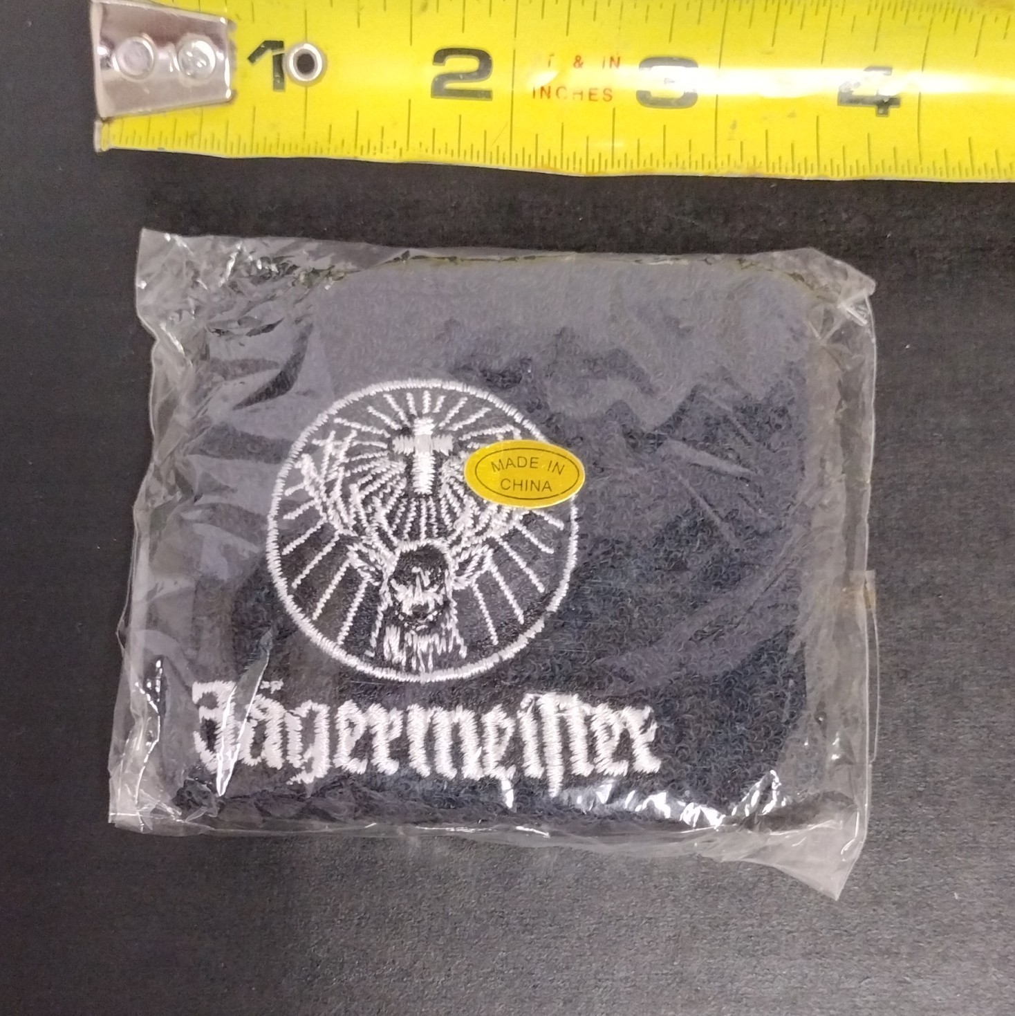 Jägermeister Vintage NOS Embroidered Wristband Logo Patch Black/White Single Jägermeister Vintage NOS Embroidered Wristband Logo Patch Black/White Single