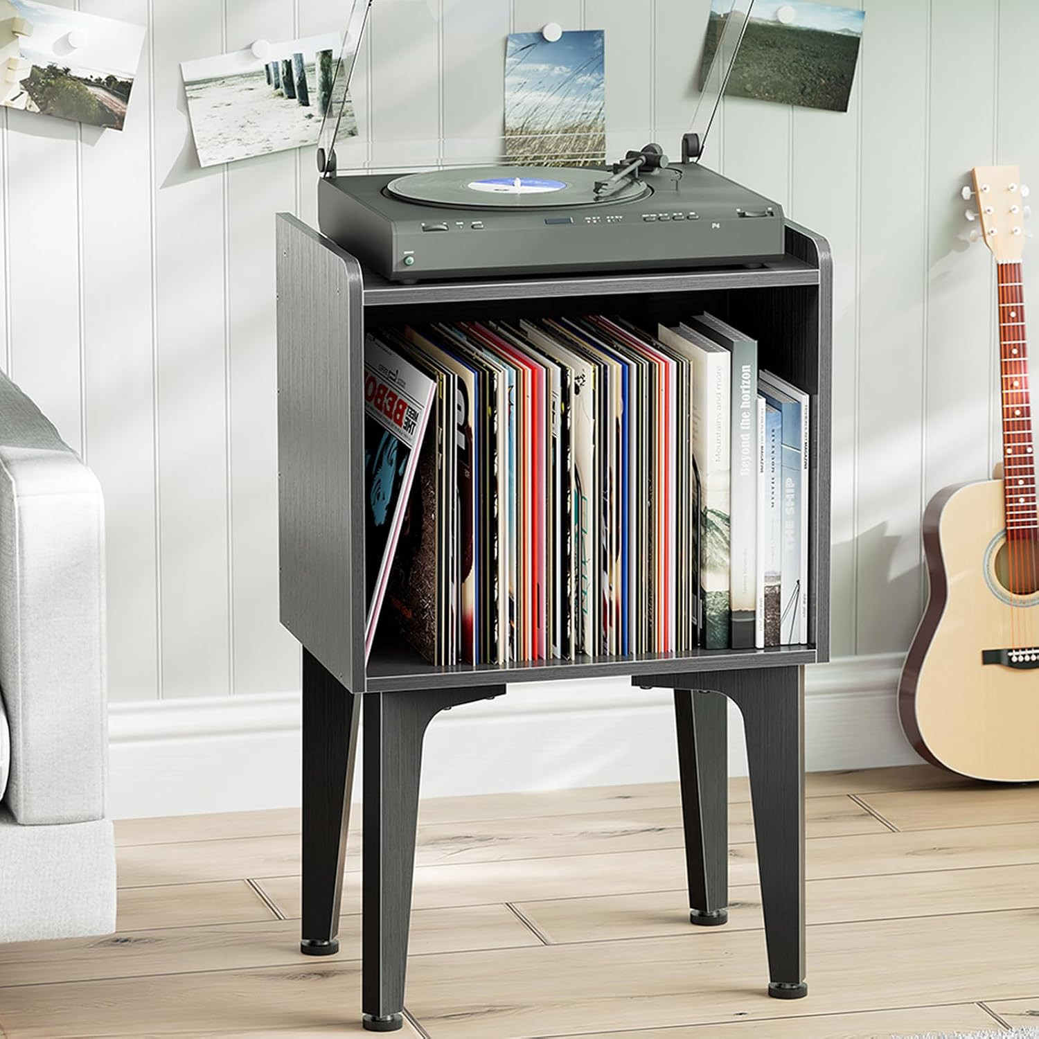 Record Player Stand, Vinyl Record Storage Table, Black Record Player Stand, Vinyl Record Storage Table, Black