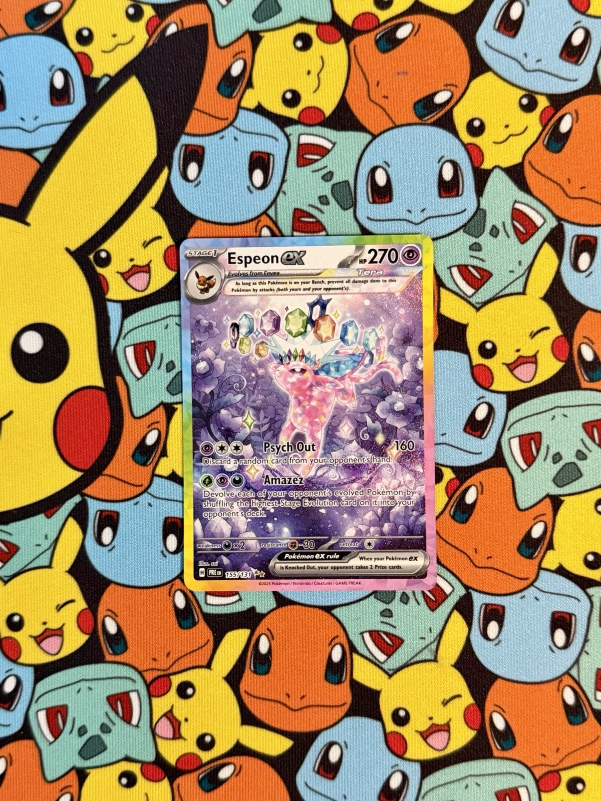 Pokemon TCG Espeon ex 155/131 Sv: Prismatic Evolutions SIR Holo EN 270 HP Pokemon TCG Espeon ex 155/131 Sv: Prismatic Evolutions SIR Holo EN 270 HP