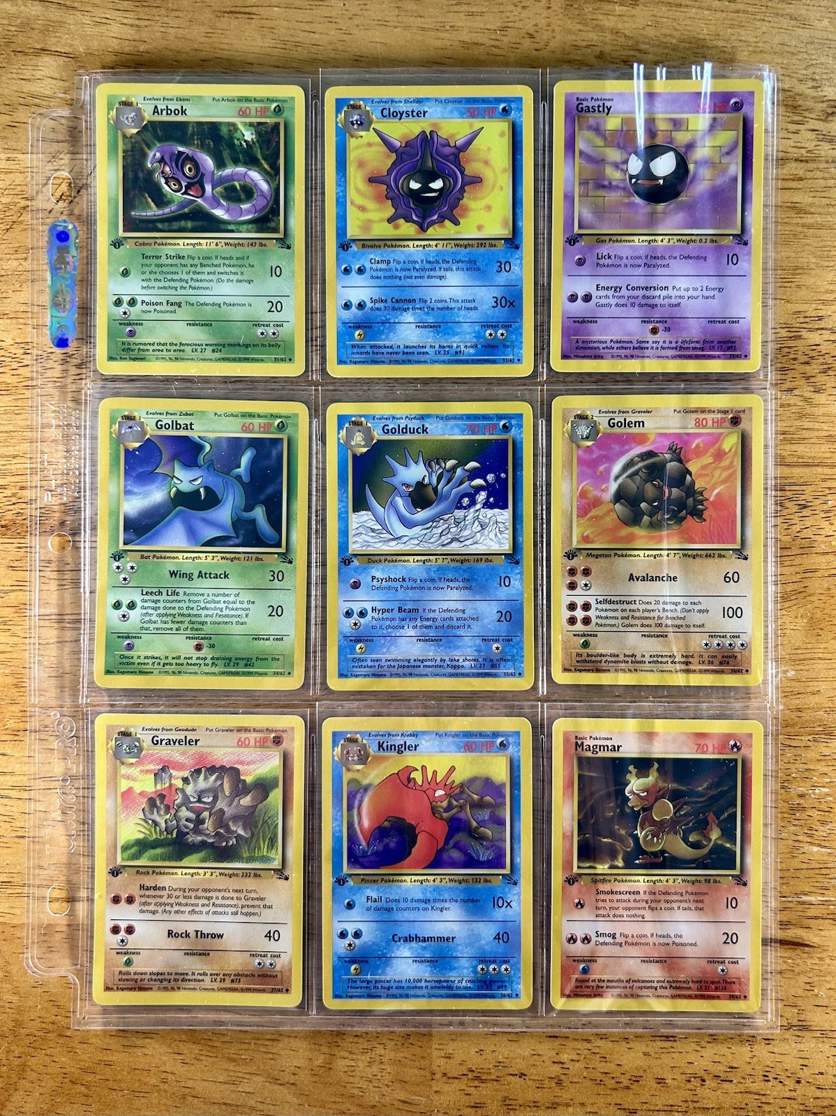 Pokemon Game 1999 Fossil 1st Edition Complete Commons/Uncommons #31-62 * NM/LP+
