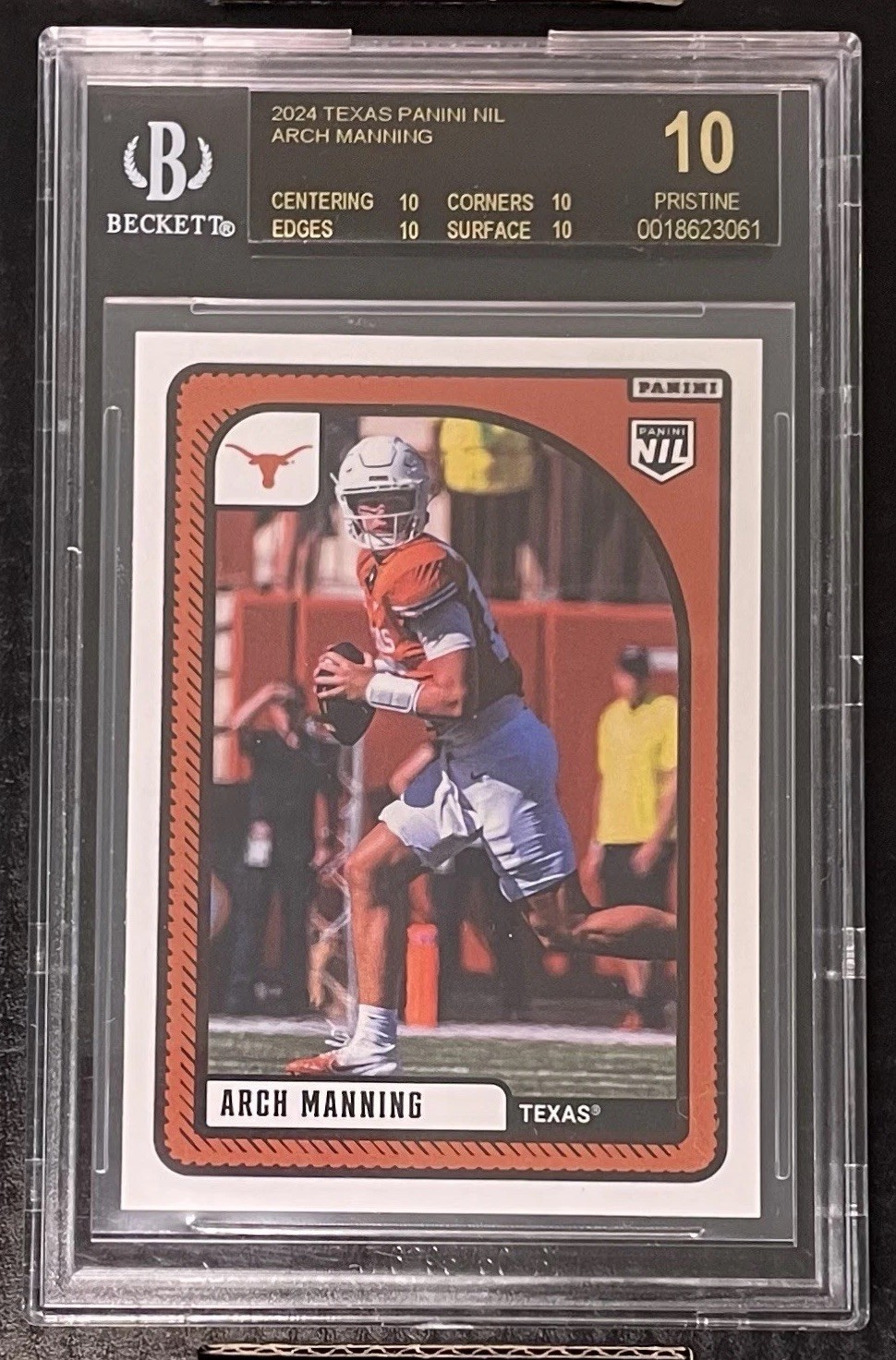 BGS 10 Arch Manning BLACK LABEL 1st Card 2024 Panini University of Texas Rookie BGS 10 Arch Manning BLACK LABEL 1st Card 2024 Panini University of Texas Rookie
