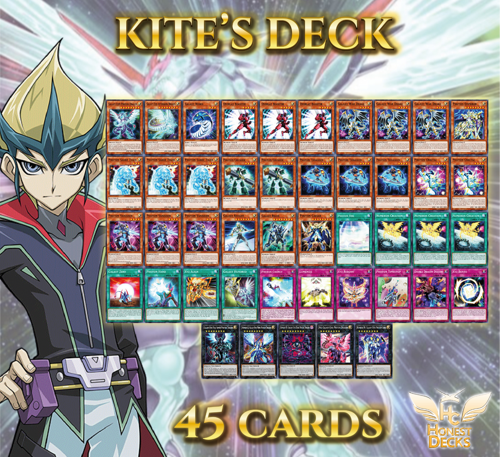 Yugioh KITE TENJO Deck Galaxy Eyes Photon Dragon + Neo Galaxy-Eyes Photon Dragon