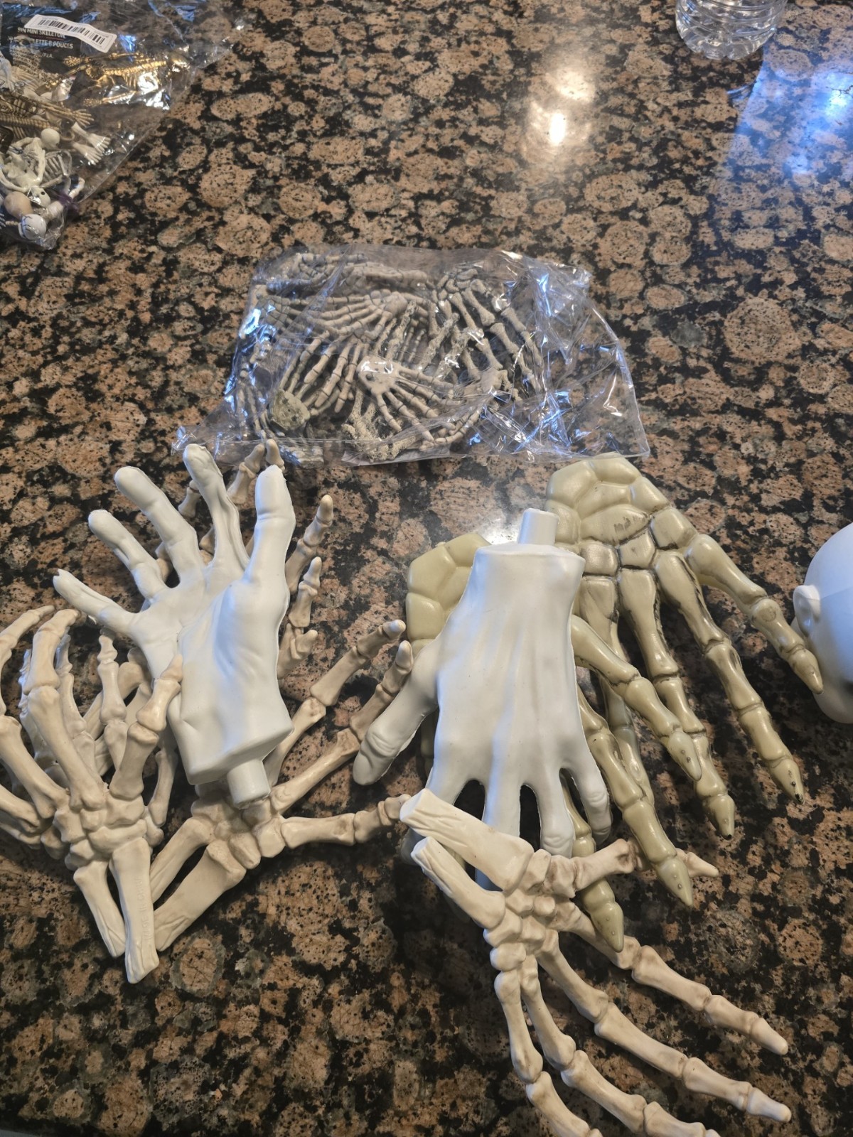 Skeleton Hand Decorations, Sets of plastic skeleton hands for decoration. Skeleton Hand Decorations, Sets of plastic skeleton hands for decoration.