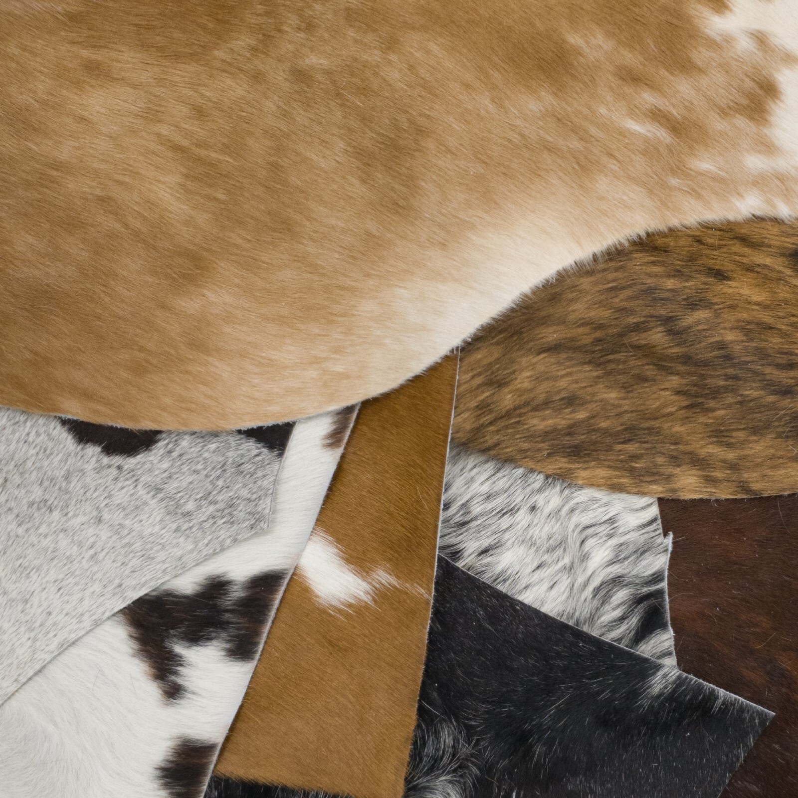 Hair On Cowhide Scrap 1 lb Bag Brown Black Off White Craft Remnants