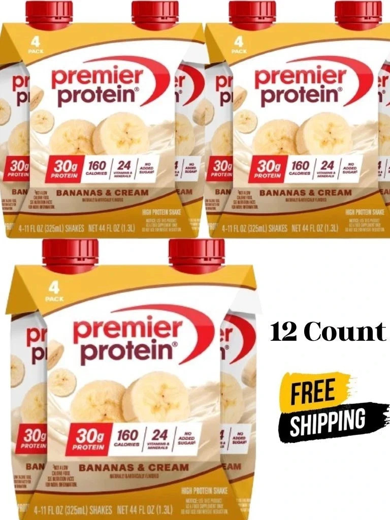 Premier Protein Shake, Bananas & Cream, 30g Protein, 11 Fl Oz, 12 Ct Free Premier Protein Shake, Bananas & Cream, 30g Protein, 11 Fl Oz, 12 Ct Free